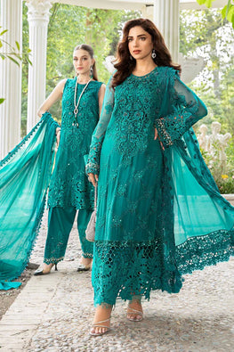 Unstitched Embroidered Chiffon Suit